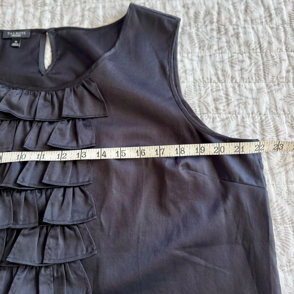 NWOT Talbot’s 100% Cotton Ruffle Blouse 🖤 - Picture 6 of 7